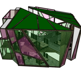 现代售楼处skb模型分享，售楼中心SU模型下载