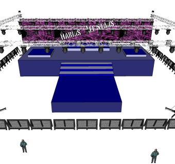 现代舞台草图大师模型，舞台SU模型下载