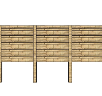 中式木围栏su模型下载、木围栏草图大师模型下载