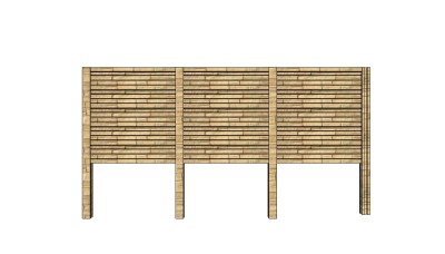 中式木围栏su模型下载、木围栏草图大师模型下载