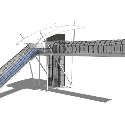 现代桥梁草图大师模型下载，sketchup桥梁su模型分享