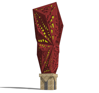 现代抽象艺术雕塑su模型,摆件草图大师模型下载