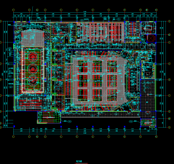 广东海天味业餐厅装修施工图，餐厅CAD图纸下载