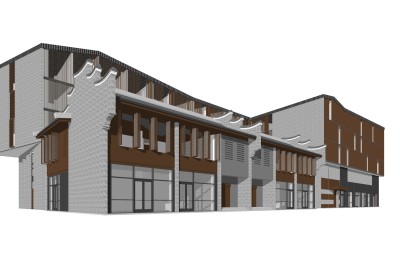 中式沿街商业建筑草图大师模型，沿街商业建筑sketchup模型免费下载