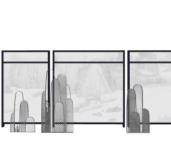 新中式景墙sketchup模型下载