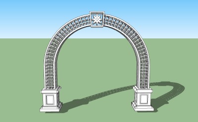 欧式廊架草图大师模型，廊架sketchup模型下载