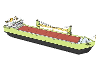 现代大型<em>货轮</em>sketchup模型，货船skb文件下载