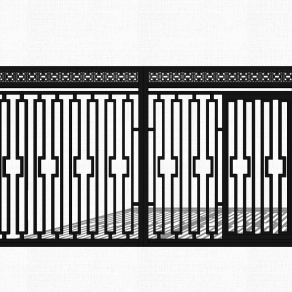 新中式铁艺大门草图大师模型，院门大门sketchup模型免费下载