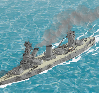 俄国甘古特级马拉号战列舰sketchup模型，战舰skp模型下载