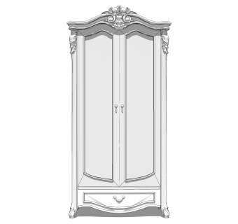 现代简约酒柜草图大师模型，酒柜sketchup模型下载