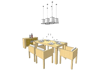 现代<em>餐桌</em>椅免费su模型，<em>餐桌</em>椅草图大师模型下载