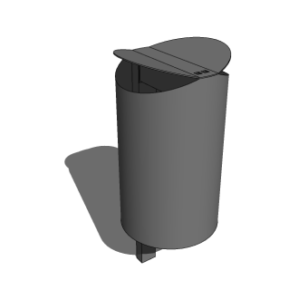 现代简约垃圾桶草图大师模型，垃圾桶SU模型下载