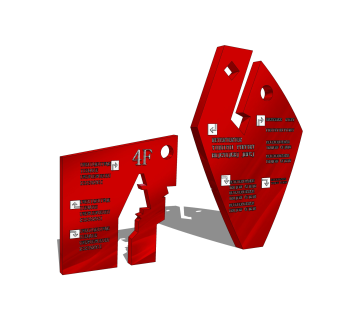 现代创意指示牌su模型，指示牌草图大师模型下载