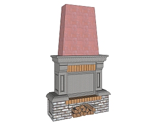 现代壁炉免费su模型，壁炉sketchup模型下载