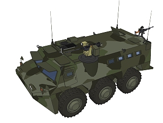 印尼小野牛装甲<em>车</em>草图大师模型，装甲<em>车</em>SU模型下载