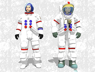 现代宇航员草图大师模型，航天员sketchup模型下载