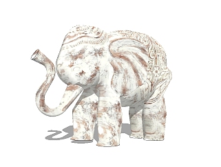 现代<em>大象</em>雕像草图大师模型，雕像sketchup模型下载