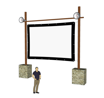 老式电影银幕sketchup模型下载