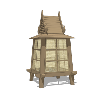 中式景观灯草图大师模型，景观灯su模型免费下载