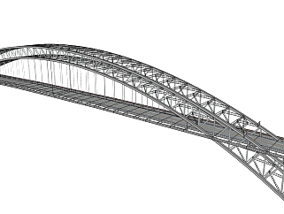 现代<em>钢结构</em>公路桥草图大师模型，公路大桥SU模型