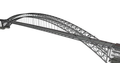 现代钢结构公路桥草图大师模型，公路大桥SU模型