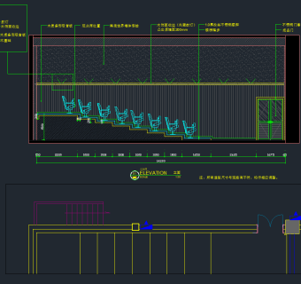 室内交互剧场cad施工图下载、室内交互剧场dwg文件下载