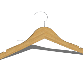 现代竹制衣架草图大师模型,服装店衣架su模型下载