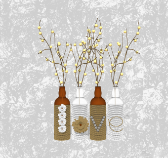 假连翘插花草图大师模型，花艺花瓶sketchup模型下载