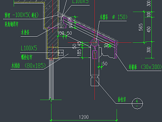 全套雨棚cad节点大样图，雨棚CAD施工图纸下载