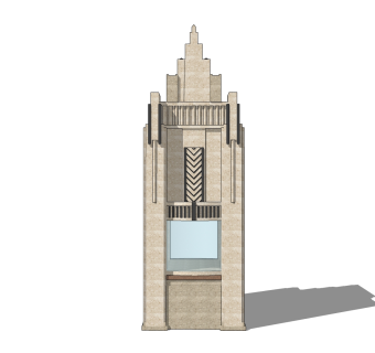 现代岗亭SU模型，岗亭SKB文件下载