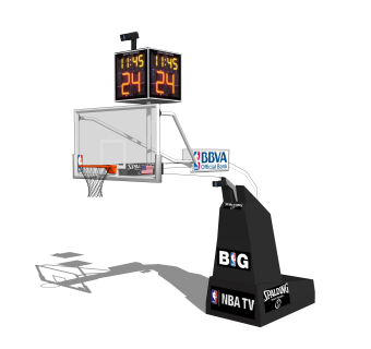 现代篮球架草图大师模型，篮球架SKB文件下载