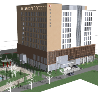 现代人民医院草图大师模型，医院sketchup模型下载