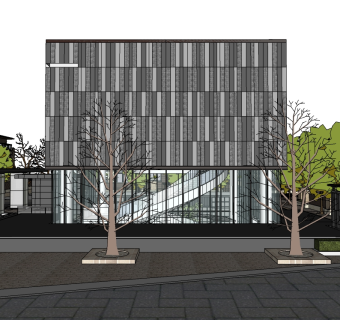 现代售楼处skb模型分享，售楼中心SU模型下载