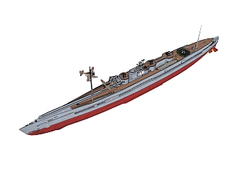 日本<em>伊</em>-400型大型载机潜艇草图大师模型，潜艇SU模型...