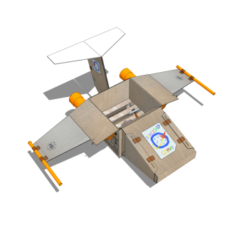 现代纸质飞机玩具草图大师模型，玩具su模型下载