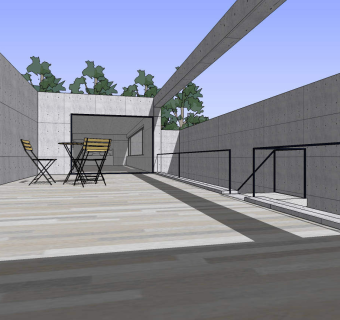 安藤忠雄作品中山邸草图大师模型下载、中山邸su模型下载