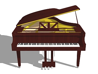 现代<em>钢琴</em>草图大师模型，<em>钢琴</em>SKB文件下载