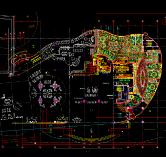 北京五星酒店中餐厅施工图，中餐厅CAD图纸下载