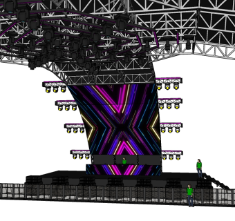 现代舞台草图大师模型，舞台SU模型下载