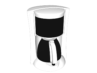 现代全自动咖啡机sketchup模型，餐具草图大师模型下载