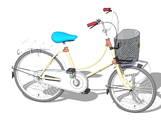 现代简约自行车SU模型，自行车SKB模型下载