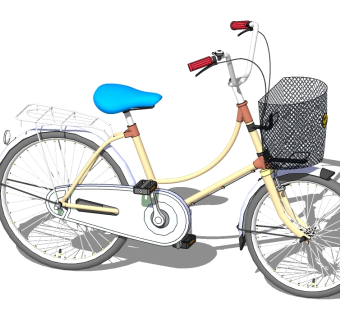 现代简约自行车SU模型，自行车SKB模型下载