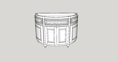 欧式装饰柜草图大师模型，装饰柜sketchup模型下载