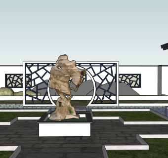 中式别墅su模型下载、中式别墅草图大师模型下载