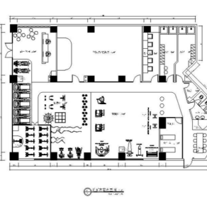 新洲健身工作室平面施工图