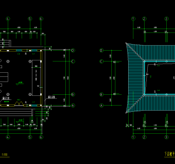 天王殿建筑施工图，天王殿CAD建筑图纸下载