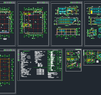 食堂建筑全套施工图，食堂建筑CAD图纸下载