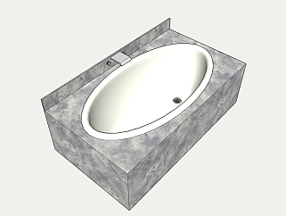 现代大理石<em>浴缸</em>草图大师模型，<em>浴缸</em>sketchup模型下载