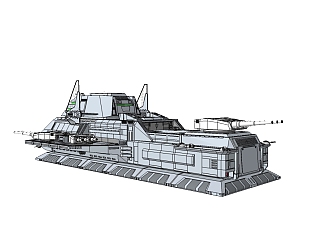 现代星际战舰草图大师模型，星际战舰sketchup模型下载