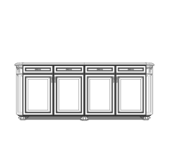 现代简约边柜草图大师模型，边柜SKP模型